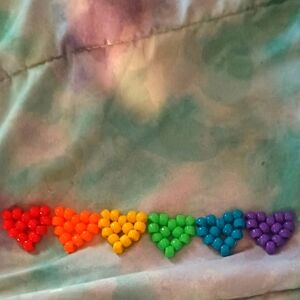 Colorful Beaded Heart Charms